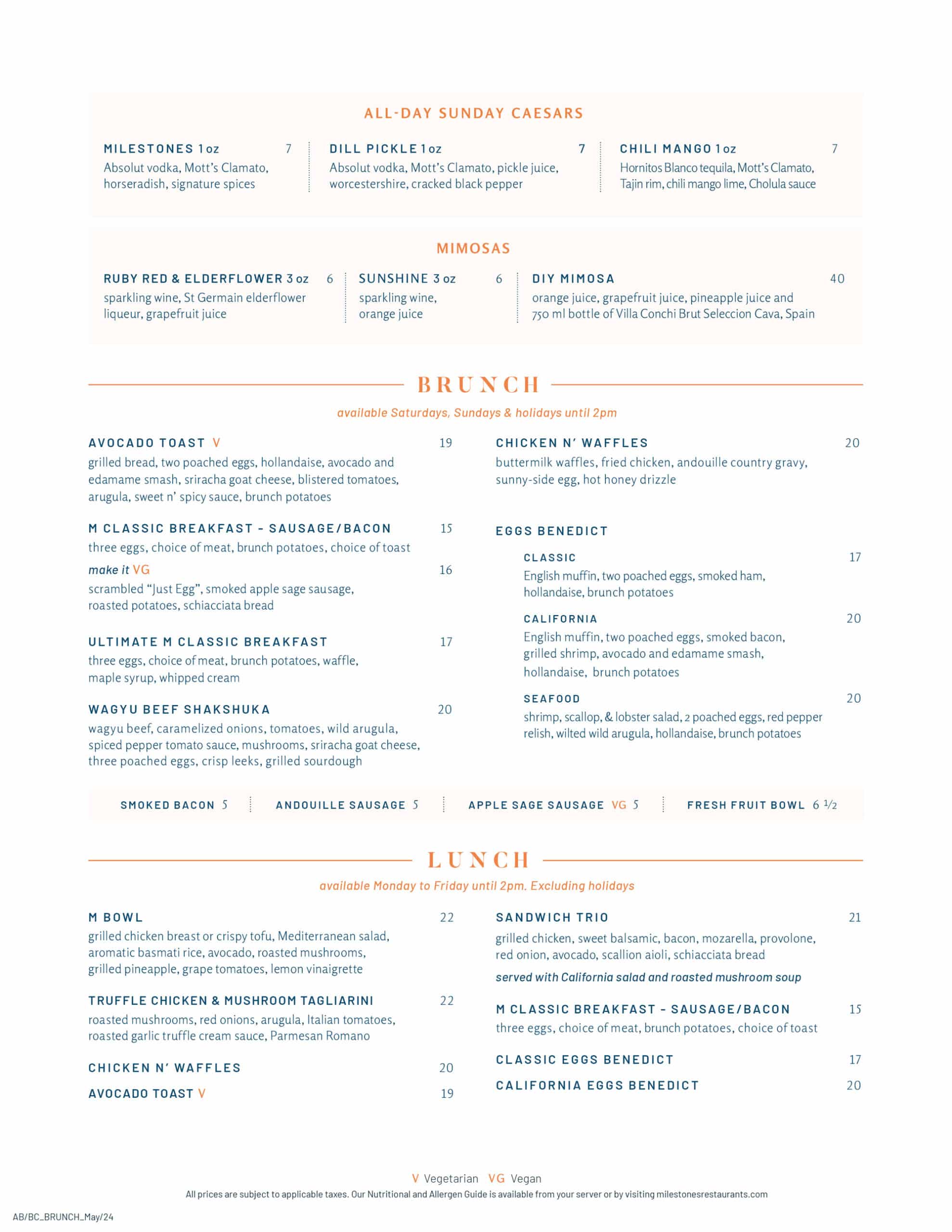 Brunch menu - Royal Oak 