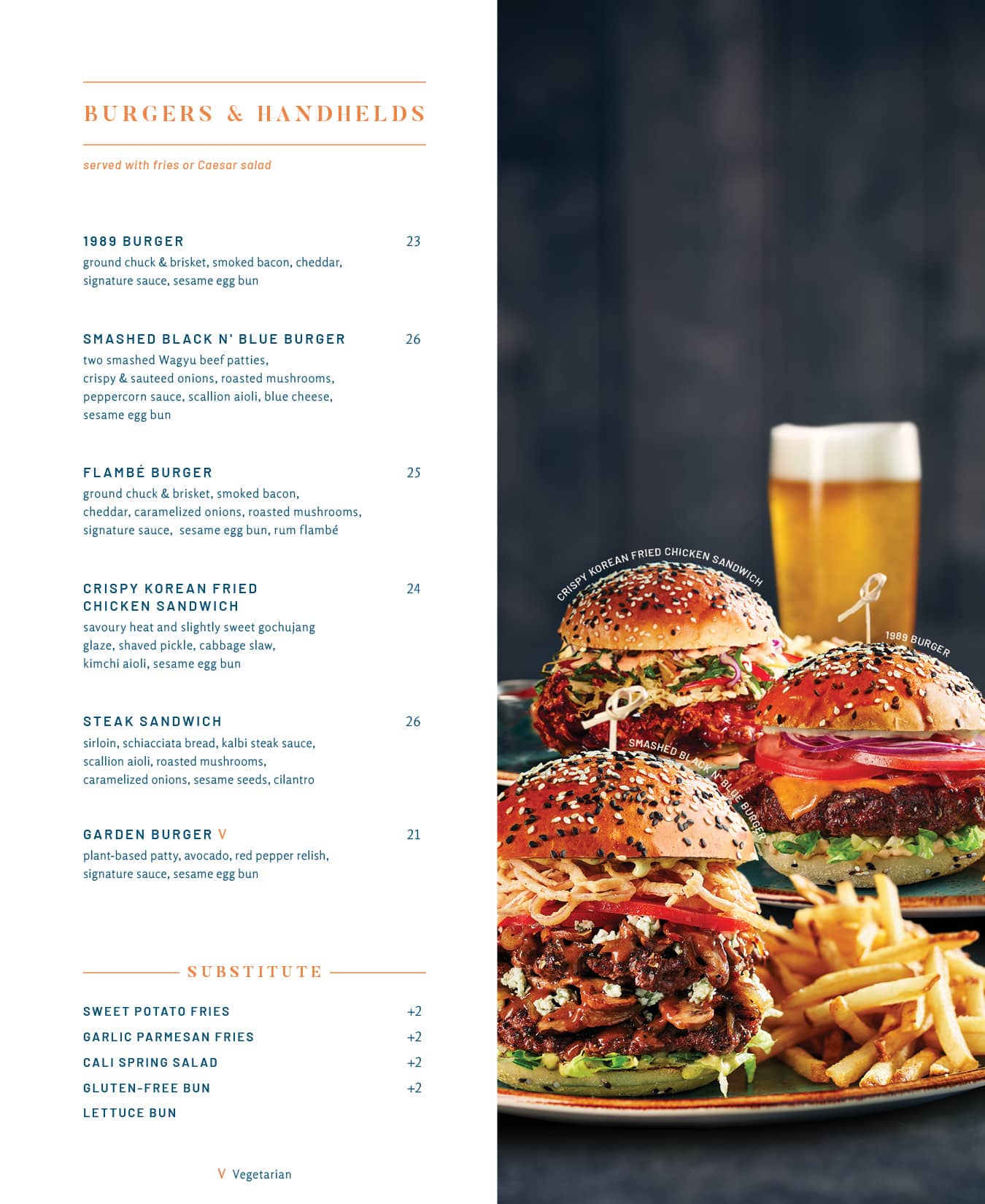 Menu - Royal Oak food