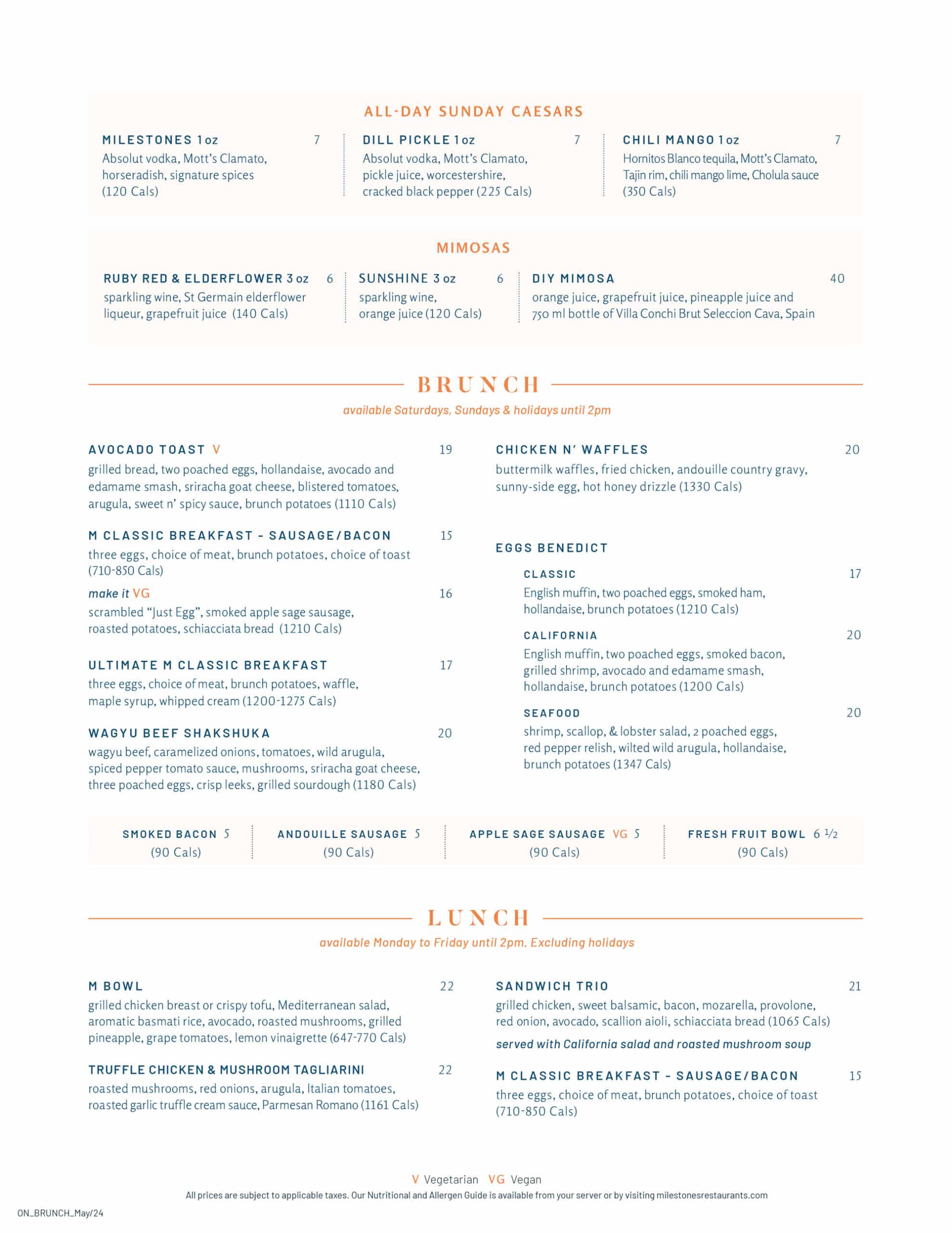 Brunch menu- Hamilton - Meadowlands