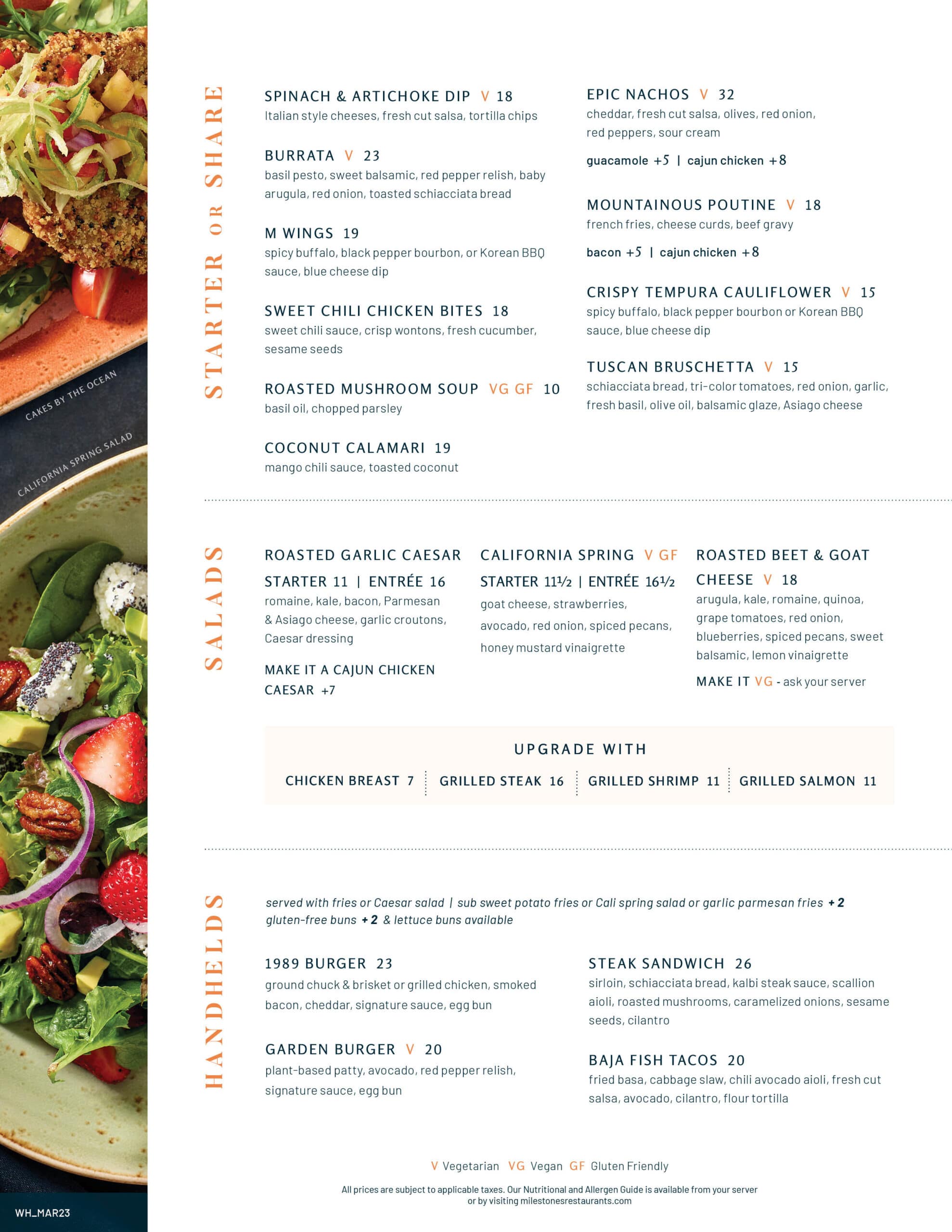 Milestones menu shop