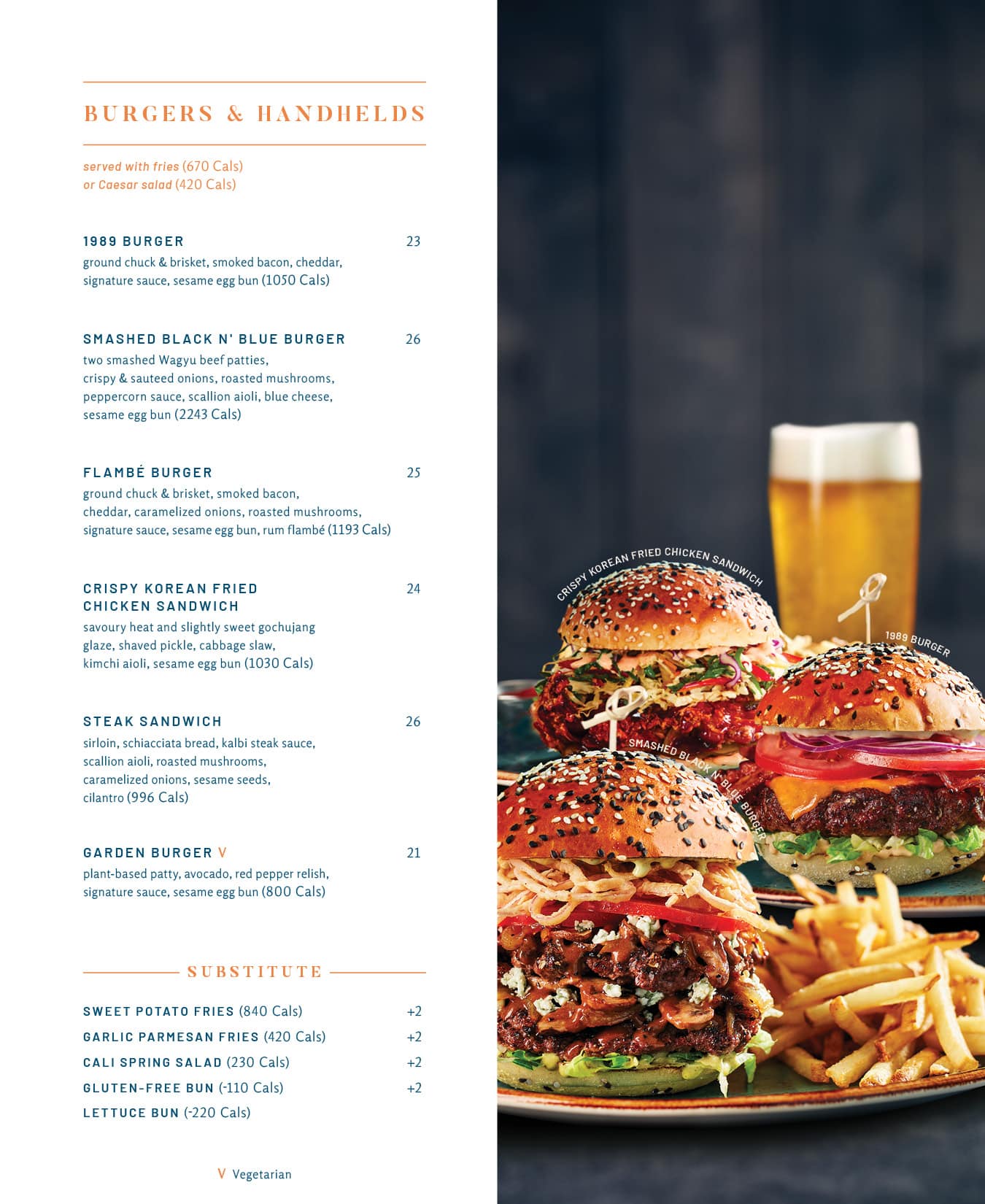 Food menu- Hamilton - Meadowlands