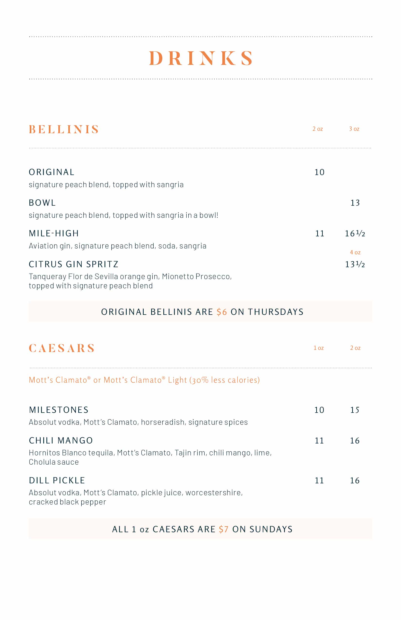 Wine and drinks menus - Laval