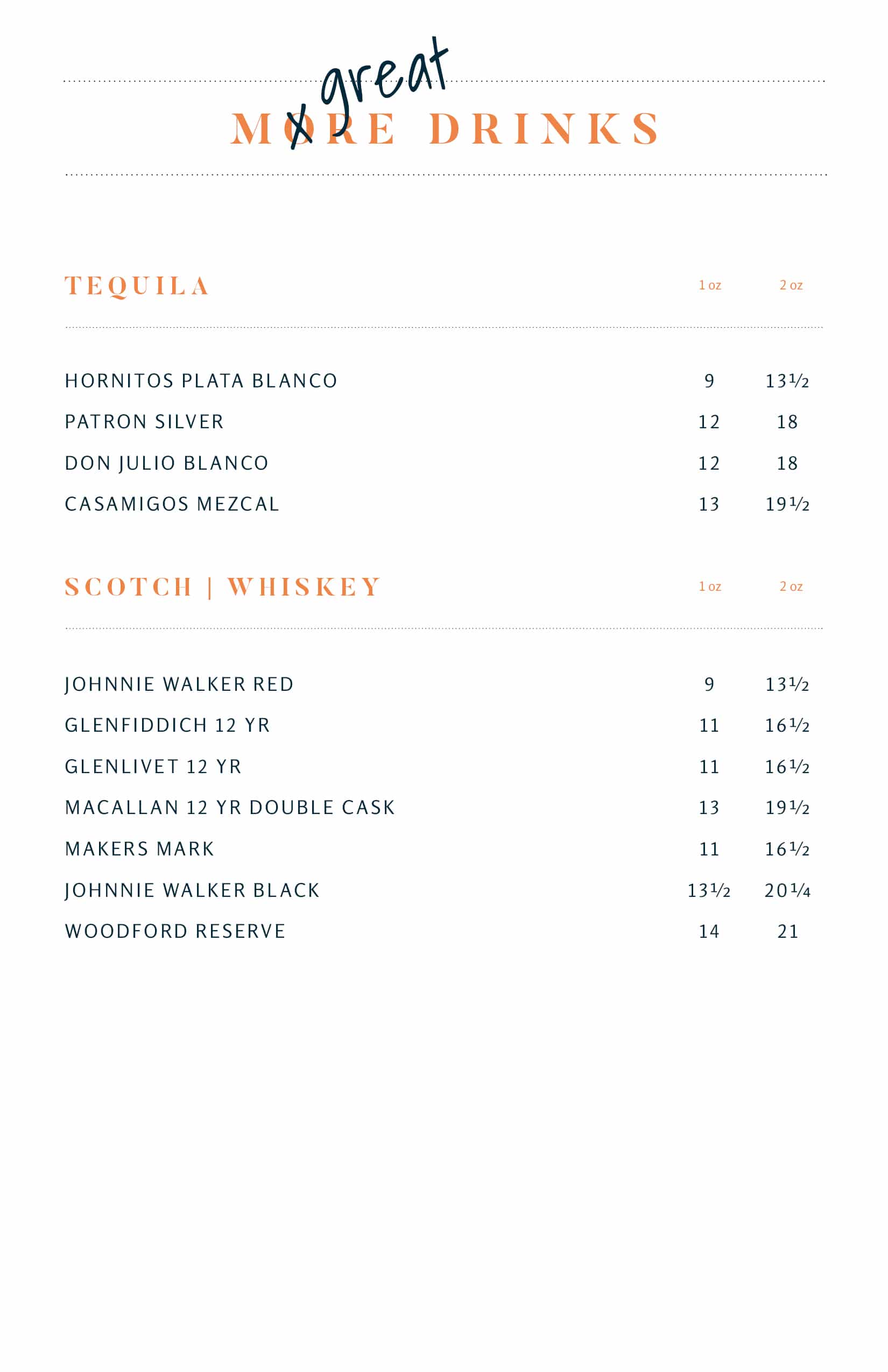 Wine and drinks menus - Laval