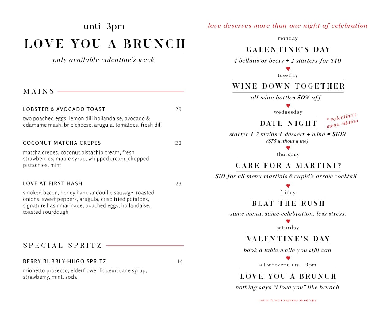 Coquitlam Menu Page 2